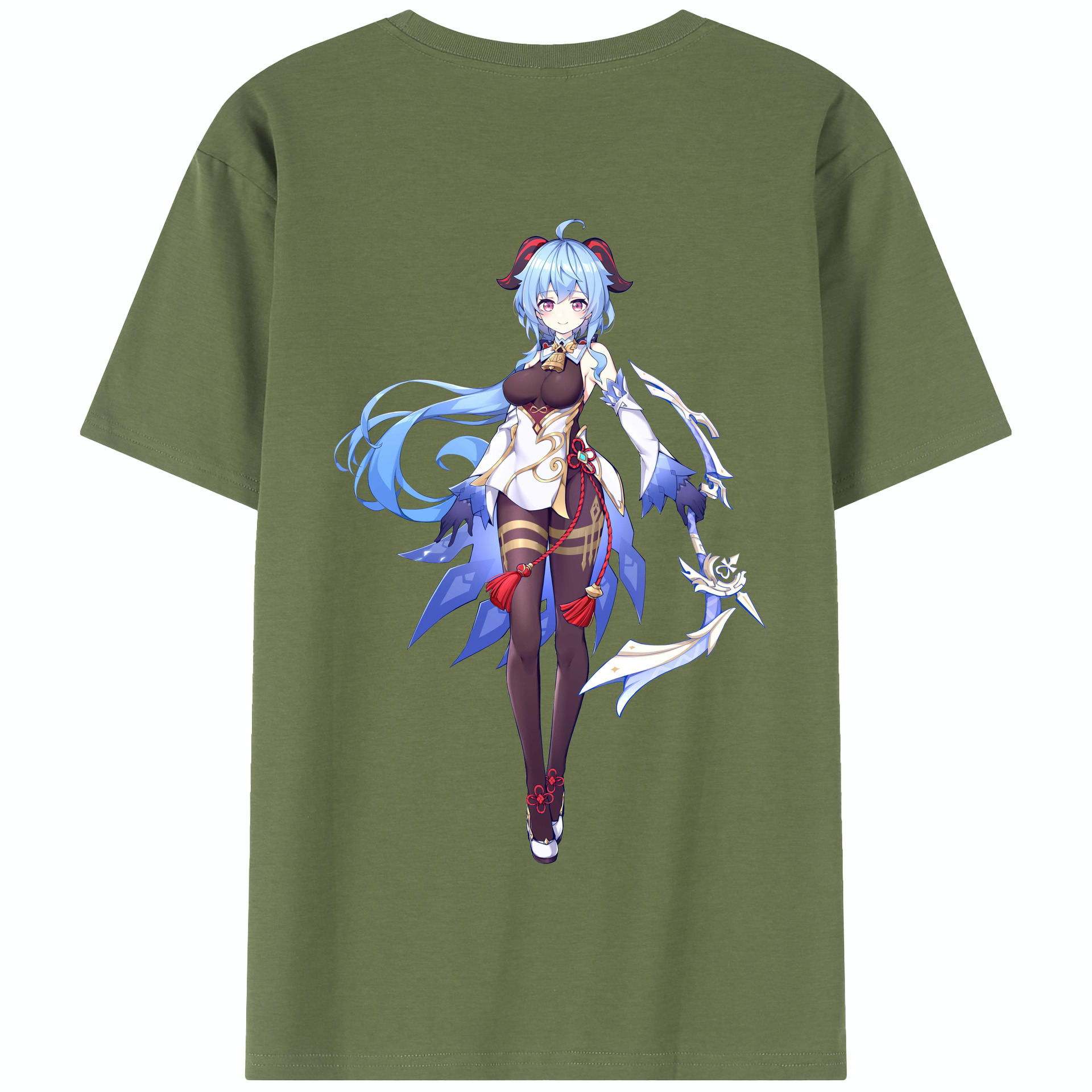げんし神 甘雨 かんう genshin Ganyu 綿100％半袖Tシャツ（背面プリント）